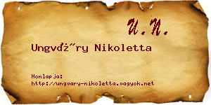 Ungváry Nikoletta névjegykártya