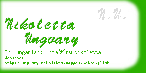 nikoletta ungvary business card